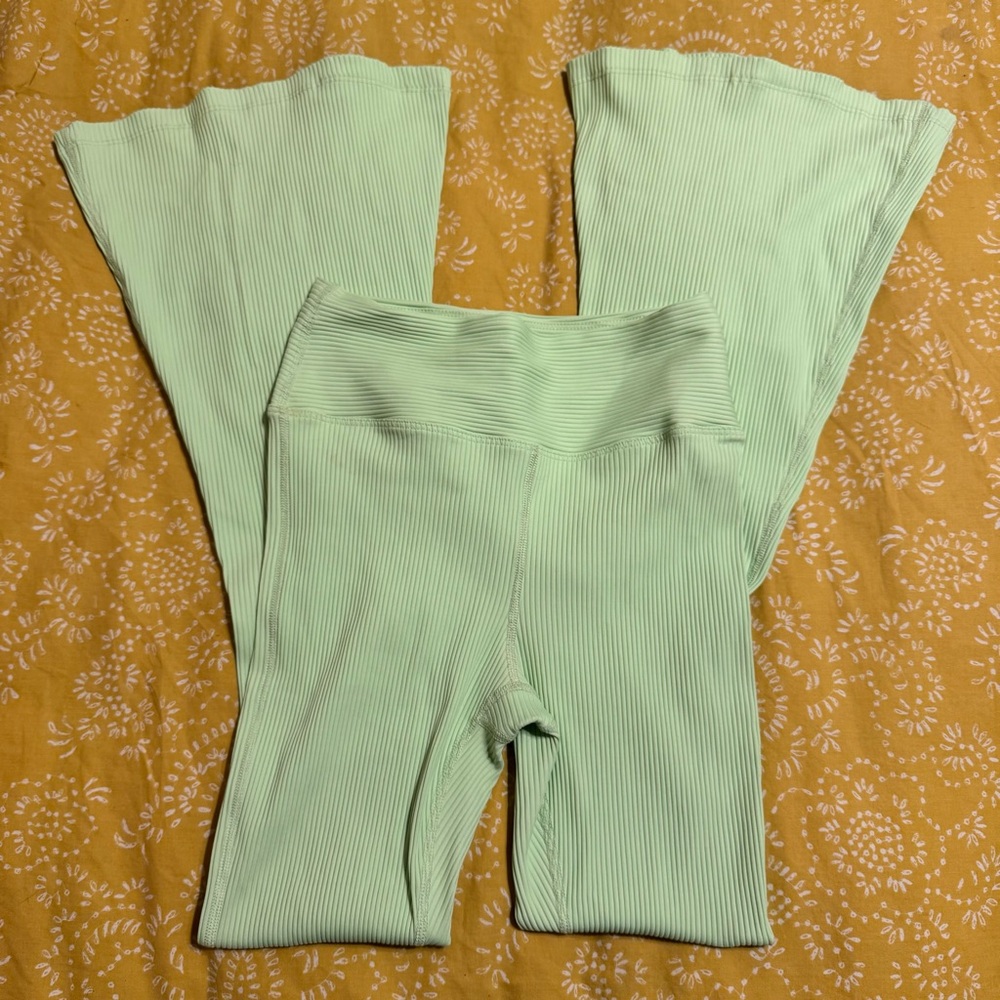 Year of Ours Light Green Ribbed Pants